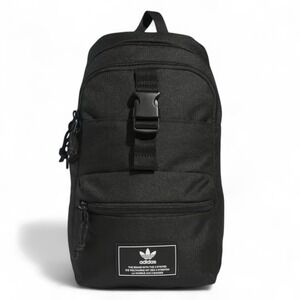 Adidas Utility 3.0 Sling Bag Black Zip Pockets Adjustable‎ Crossbody Strap NEW